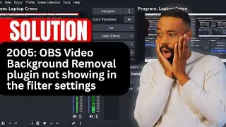 SOLUTION: OBS Video Background Removal plugin not showing in the filter settings