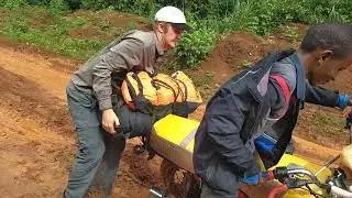 From Libongo to Mambele Cameroon. Muddy road.