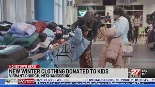 Winter clothing donated by local organizations for children
