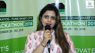 Dr. Akshaya Jain (Amaleeni Foundation) speaking at the NITI Aayog - Pune Smart City Hackathon