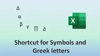 Adding Shortcut for symbols (Greek letters) in Excel