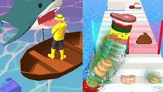 ROOF RAILS, NOODLE RUN, CROWD FISH 3D and other games - Gameplay Walkthrough FOR IOS, Android