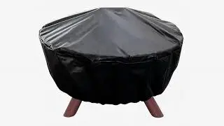 Must See Review 2017! Sunnydaze Heavy-Duty Weather-Resistant Round Fire Pit Cover with Drawstring..