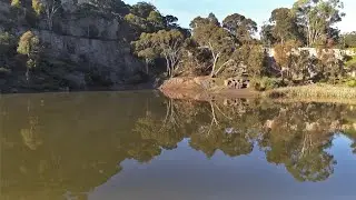 Blue Lake, Plenty Gorge Parklands (drone)