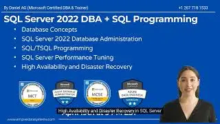 SQL Server 2022 Training | By Daniel AG | Microsoft Certified DBA