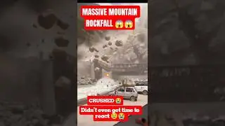 Total Destruction: The Most Insane Rockfall Ever Caught.😱 #crazy #crashesandclashes #rock #disaster