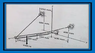 Barra en equilibrio en una rotula 3D|Problema 6.56 Estática - Riley & Sturges