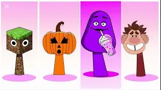 Sprunki OC Pumelope,Minecraft,Wreck It Ralph,Grimace Shake