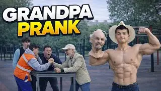 75 Year Old Man Arm Wrestling Prank | Alisher Style 