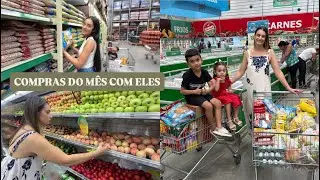 COMPRAS DO MÊS COM MEUS FILHOS| CAOS E AMOR KKK | LAÍS VELOSO