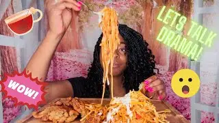 MY THOUGHTS ON CUZZO AB & RINNAH DRAMA‼️ FISH & SPAGHETTI 🍝 MUKBANG‼️