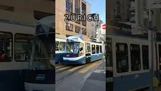 Trams in Zurich 🇨🇭 Switzerland. Traffic in the city. #travel #trip #tour #tram #citylife