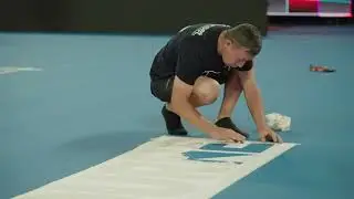 Battle lines drawn as Rod Laver Arena center court painted for Australian Open