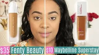 Fenty Beauty Foundation VS Maybelline Super Stay Foundation | CHEAP DUPE!!