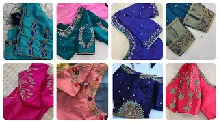 Aari work blouse sleeve design /simple work blouse designs images/fancy embroidery sleeve design