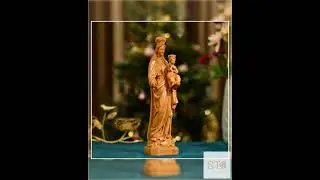 Virgin Mary with Baby Jesus Wooden Statue | Catholic Home Decor | Religious Gift | Handmade Chris...