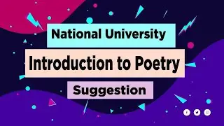 National University English 211105 Introduction To Poetry suggestions
