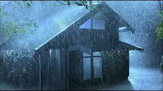 Night Storm Rain at - Heavy Rain & Strong Winds with Thunder Sounds for Sleeping