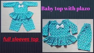Baby top with plazo cutting ✂️ stitching for   1 to 1.5 years baby 