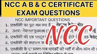 Ncc Questions And Answers A,B & C Certificates #ncc #cadets for exam