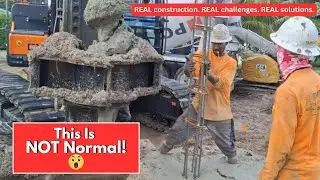 Another Crazy Deep Drilling - Stunning Auger Piles Installation - Foundation Crisis Continues!
