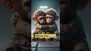 😭 Two Baby Monkeys Hug Each Other in Pain | Emotional Story #EmotionalStory #SadStory