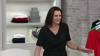 BROOKE SHIELDS Timeless Short Sleeve Knit Dress with Tie on QVC