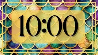 🧜&zwj;♀️ 10-Minute Mermaid Countdown Timer | Shiny Gold Ocean Classroom Visual Timer for Kids🧜&zwj;♀️