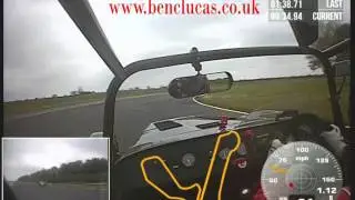 Ben Clucas Driving a Caterham Tracksport Car Around Croft Circuit