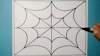 Cool 3D Spiderweb Pattern / Satisfying Line Illusion Drawing / Daily Art Therapy / Day 0142