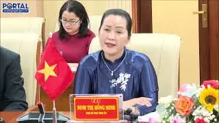 Provincial leaders receive and work with high level delegation from Champasak Province Lao PDR
