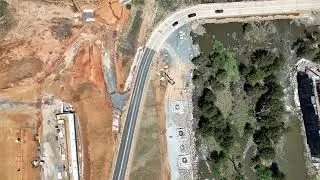 Aerial view of Molonglo Bridge construction
