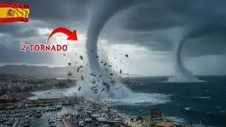 Tornado Sky COLLAPSES in Spain! Waterspout Leaves Trail of DESTRUCTION in Mazarron, Murcia