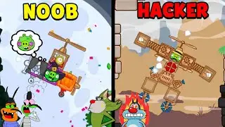 NOOB vs PRO vs HACKER IN Bad Piggies || With Oggy and The Cockroaches
