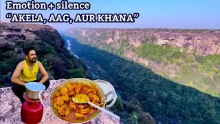 2 Friends Cooking Chicken Near a Huge Valley | Silent Jungle Cooking