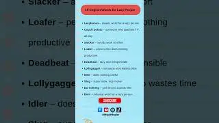 10 English Words for Lazy People