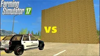 Farming Simulator 17 CHEVROLET POLICE CAR VS BALE WALL