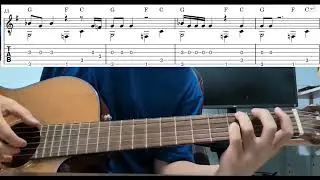 Ghostbusters (Ray Parker Jr.) - Easy Fingerstyle Guitar Playthrough Tutorial With Tabs