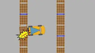 Enter and leave racking with a counterbalance fork lift truck