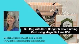 Gift Bag with Card Hanger & Coordinating Card using Stampin' Up! Magnolia Lane Designer Paper