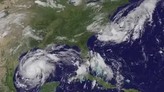 Satellite Animation Shows Hurricane Harvey Approaching Texas Coast