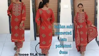 Pakistani loose fit/ A line dress cutting and stitching/ Indian suit fabric 