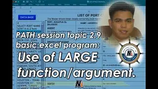 PATH Session S2.9 - Use of LARGE function in basic excel programming.
