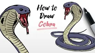 How to Draw Snake King Cobra animal easy Step By Step