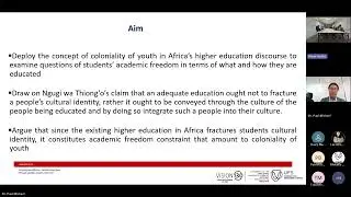 SARChI - HEHD webinar: Presenter - Dr Paul Michael - Discussant - Patrick Ben