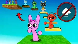 Sprunki Pinki & Fun Bot & Oren & Vineria Played Obby But You Can't Jump in ROBLOX 