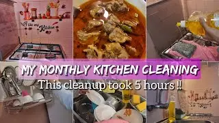 My Monthly Kitchen Cleaning Routine| Motivation To Clean A Messy Kitchen| Made Mutton Shorba 🤤