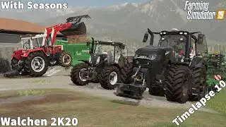 Spreading Manure & Slurry, Storage Straw on the farm│Walchen 2K20 With Season│FS 19│Timelapse#10