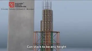 Wood round concrete formwork with very nice concrete surface