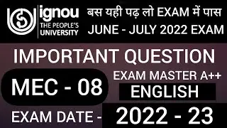 MEC 108 IMPORTANT QUESTION | MEC 108 PREVIOUS YEAR QUESTION PAPER | MEC 108 QUESTION PAPER